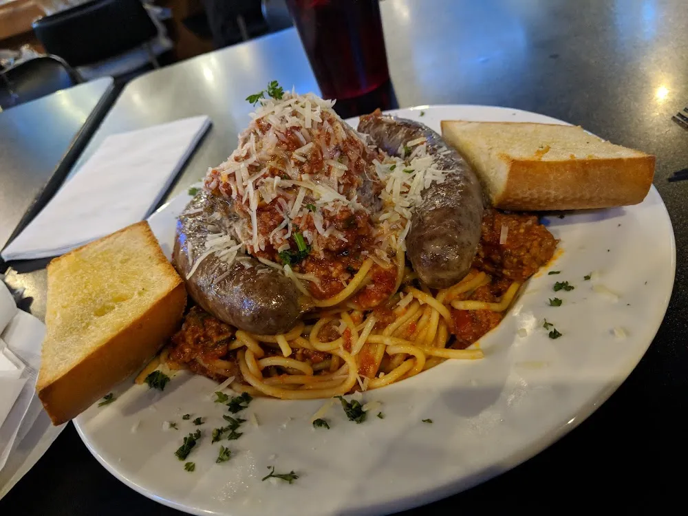 Spaghetti with Sausage and Meatballs